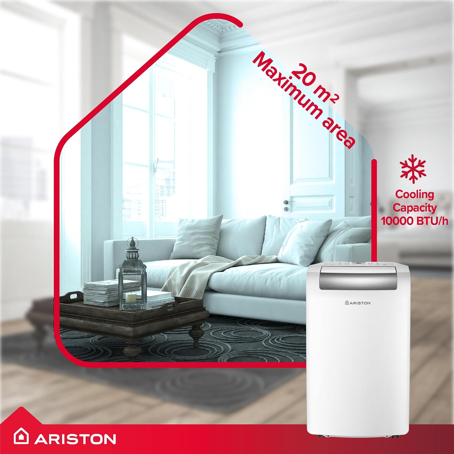 10000 BTU Portable Air Conditioner with Remote Control & A+ Energy Rating