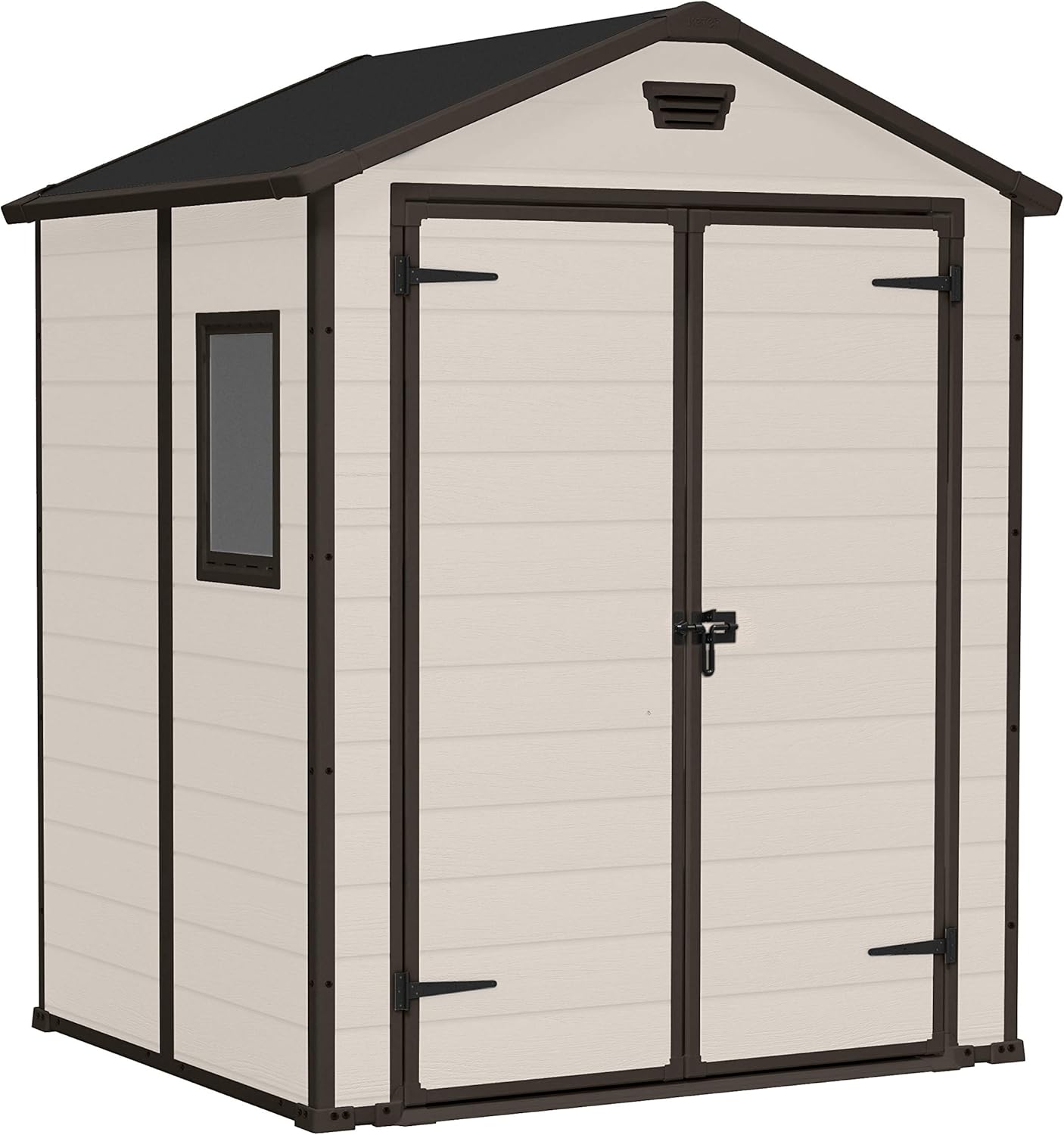 6 x 5 ft Outdoor Garden Storage Shed with Double Doors & Ventilation
