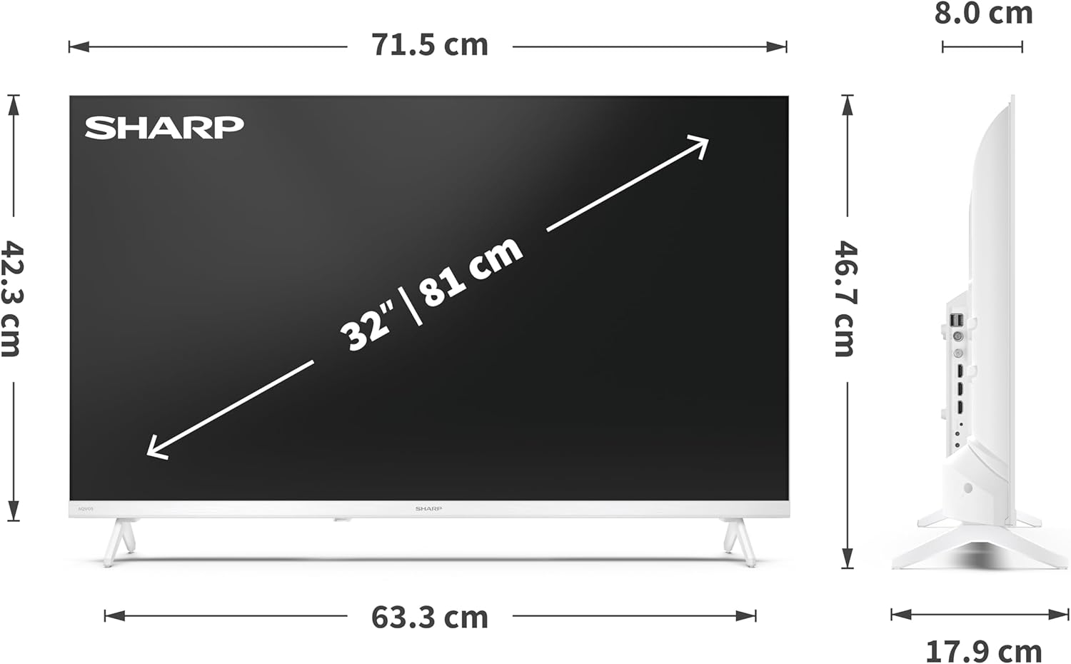 Sharp 32HF2365EW 32-inch TV - view 9