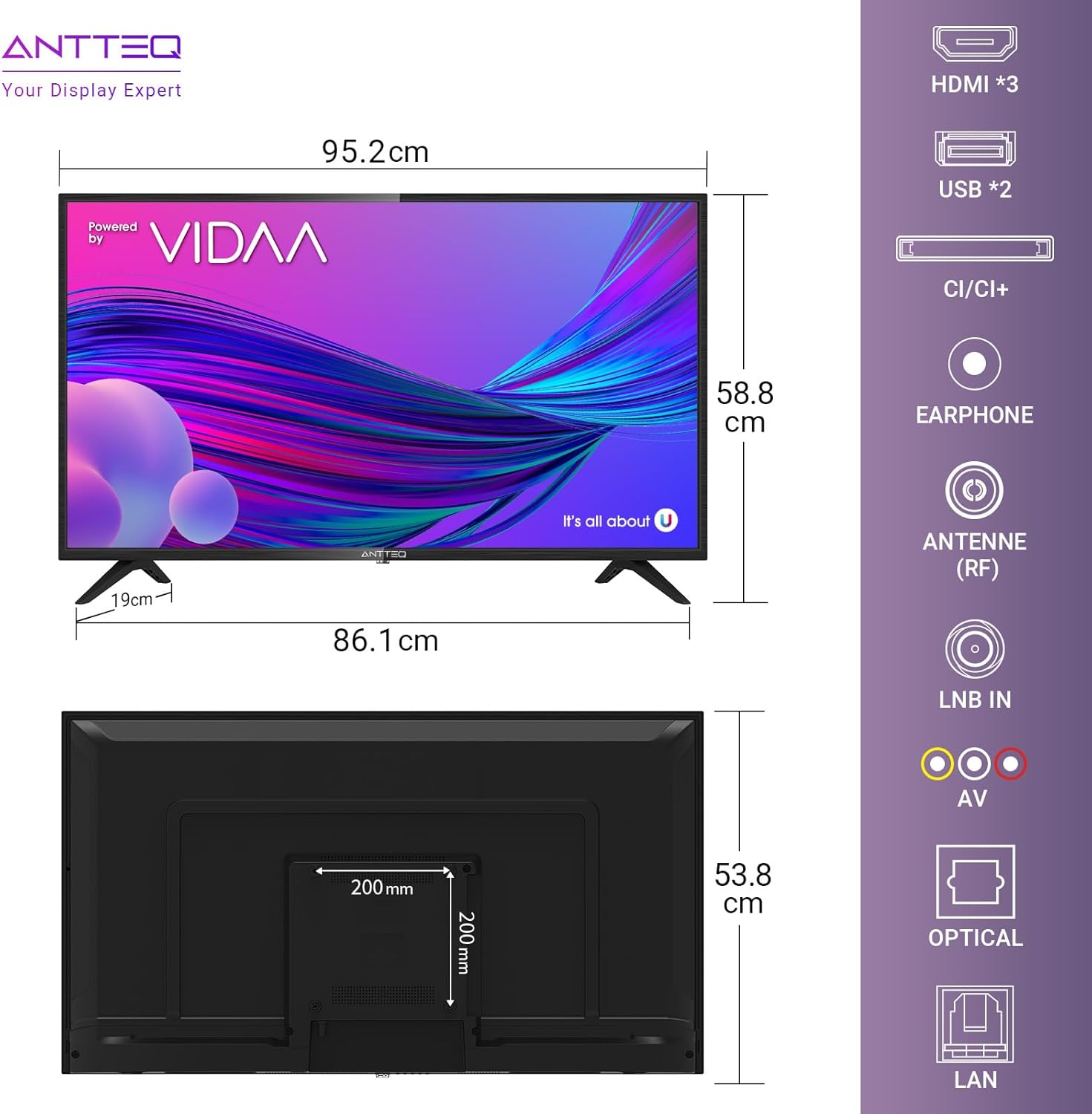 Antteq AV42 42-inch TV - view 8