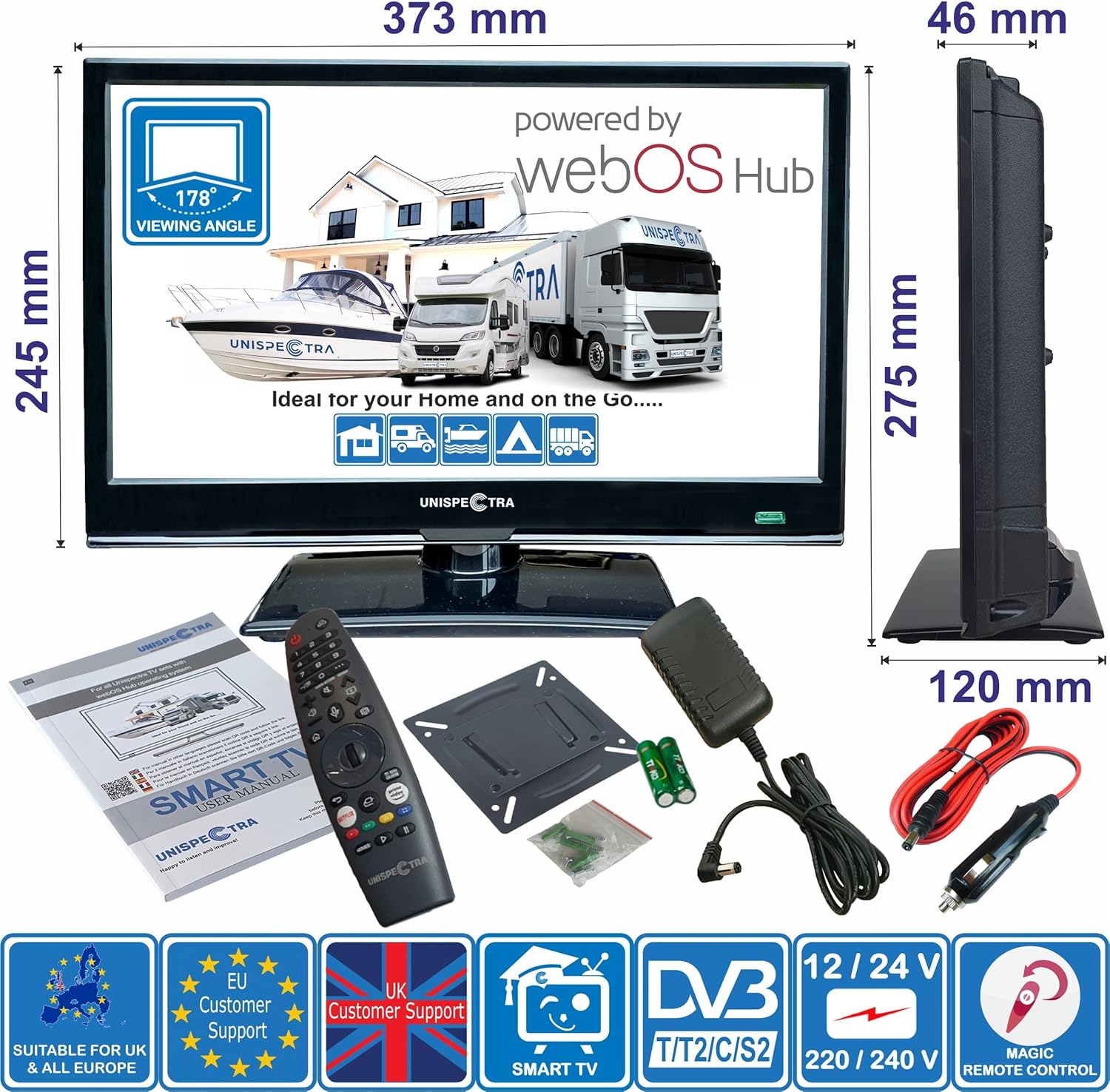 Unispectra 160T2S2W 16-inch TV - view 2