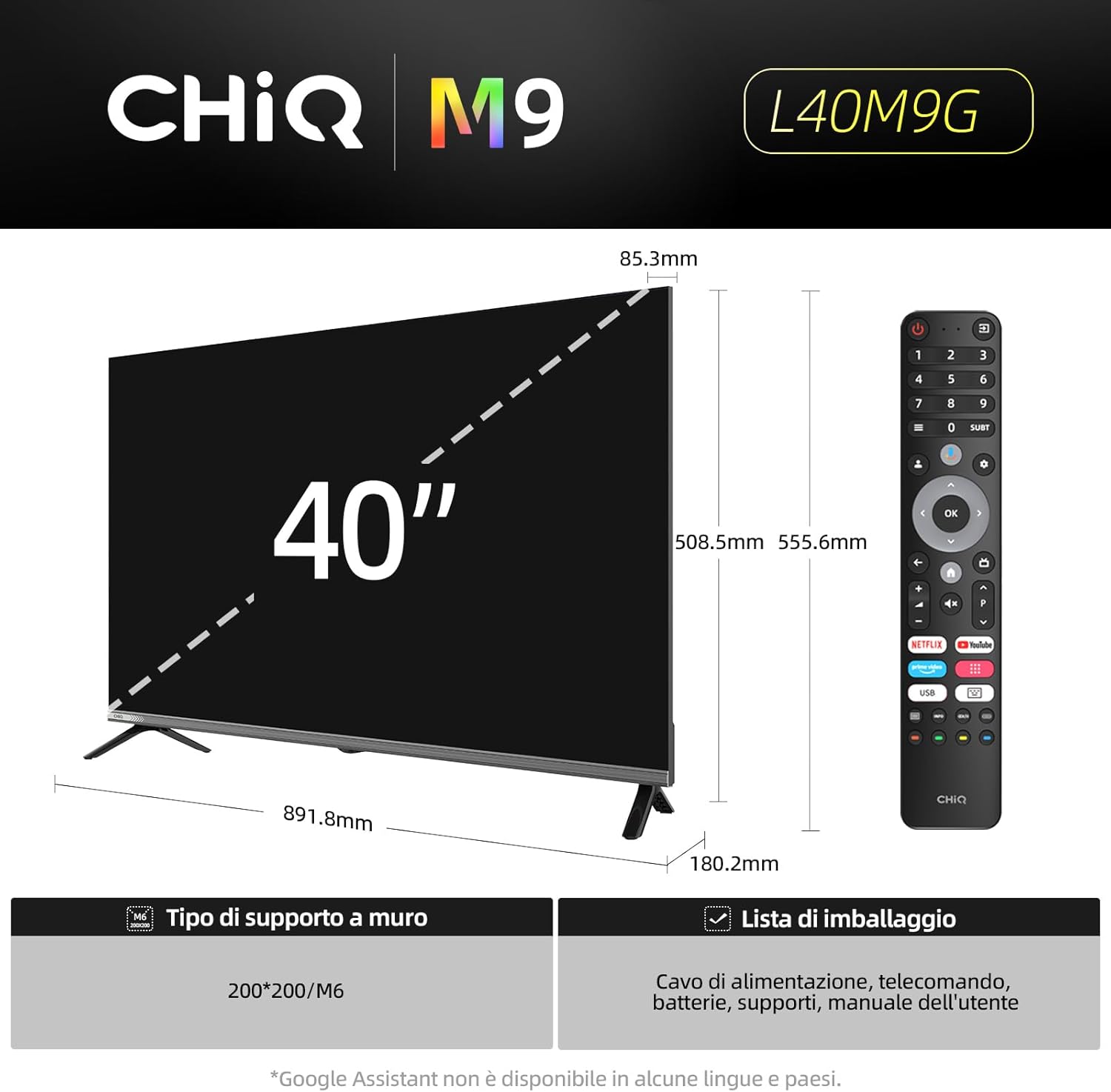 CHiQ L40M9G 40-inch TV - view 2