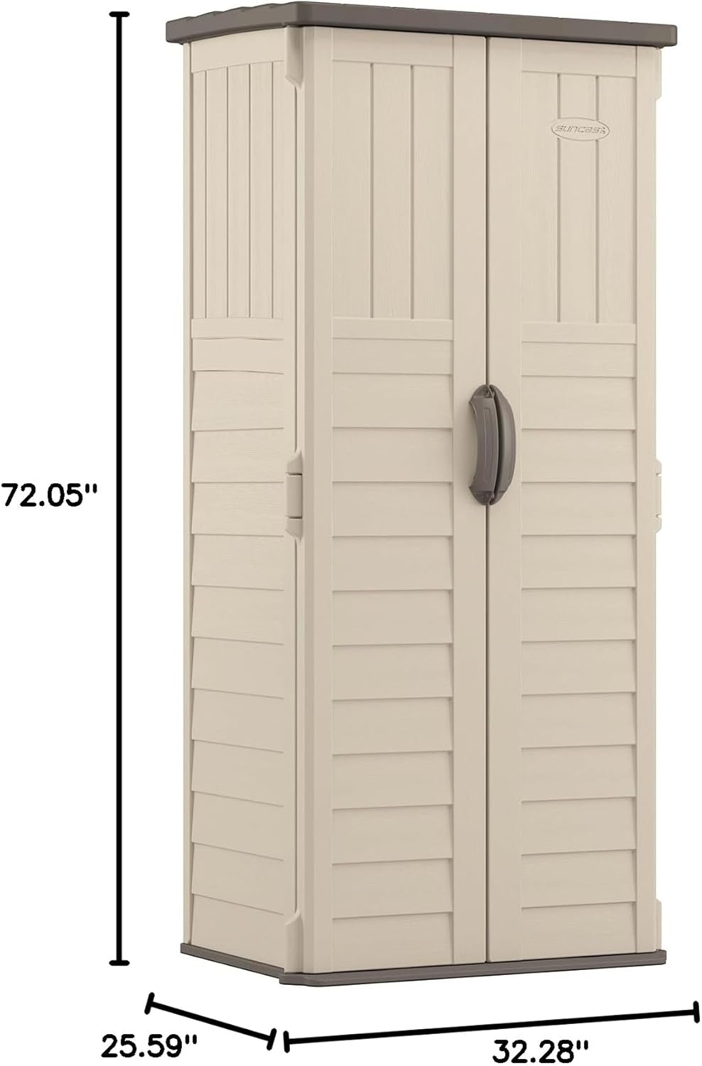 Vertical Outdoor Storage Shed Weather Resistant Resin Garden Tool Cabinet