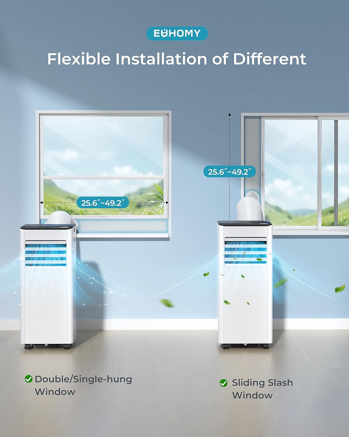 4-in-1 Portable Air Conditioner – Cooling, Dehumidifier, Fan & Sleep Mode – Remote Control – 9000 BTU – For Rooms up to 20㎡