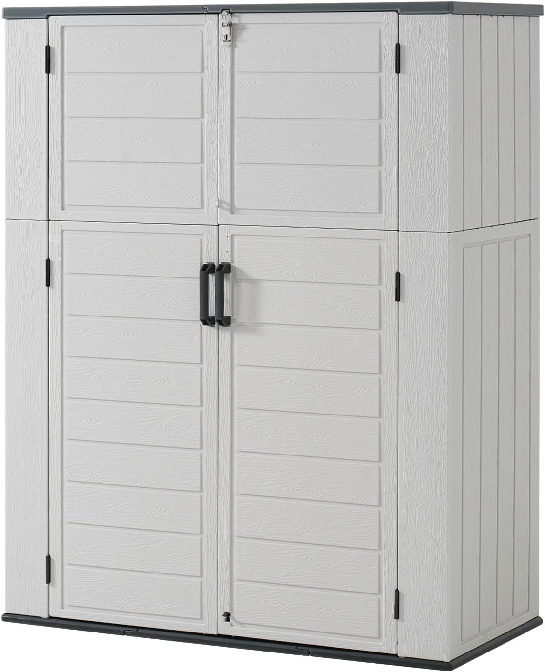 Vertical Outdoor Storage Shed Weather Resistant Resin Utility Cabinet with Floor