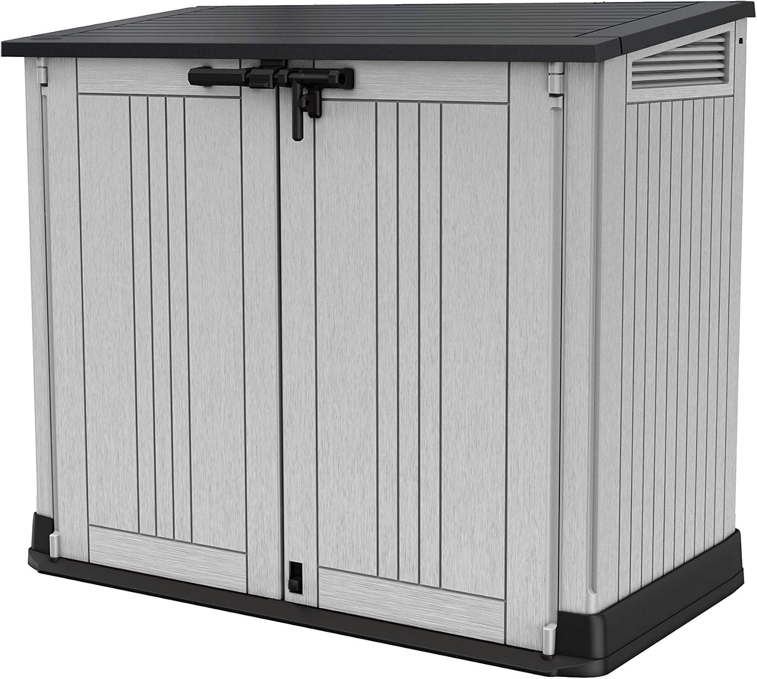 Horizontal Resin Outdoor Storage Shed Lockable Garden Storage Box 880L