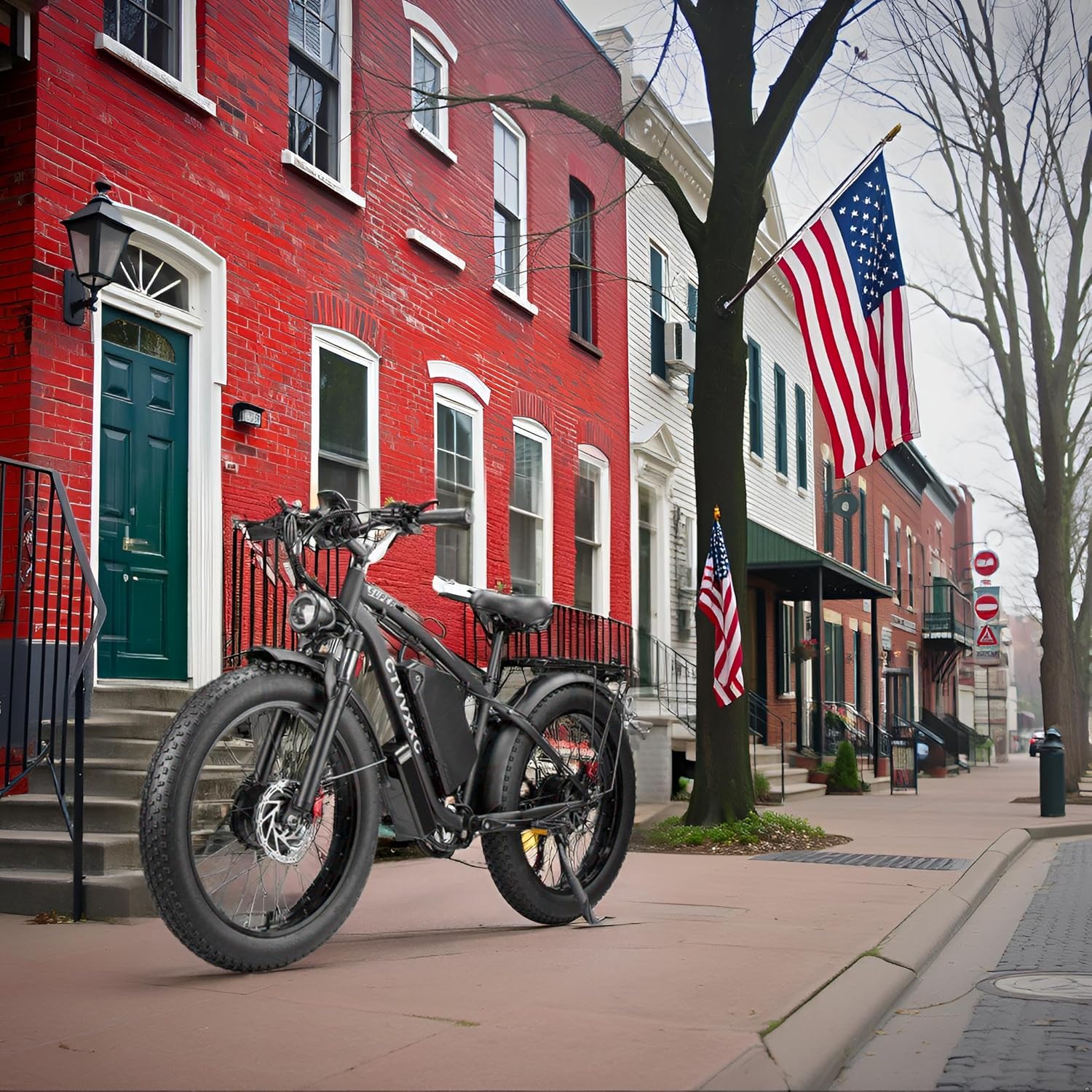 Electric Bicycle with Dual Motor Assist, Removable 52V Battery, 7-Speed Gears, 24-Inch Fat Tires